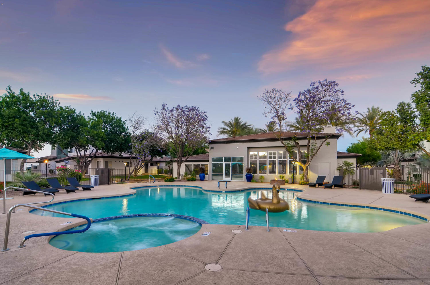 pool with spa