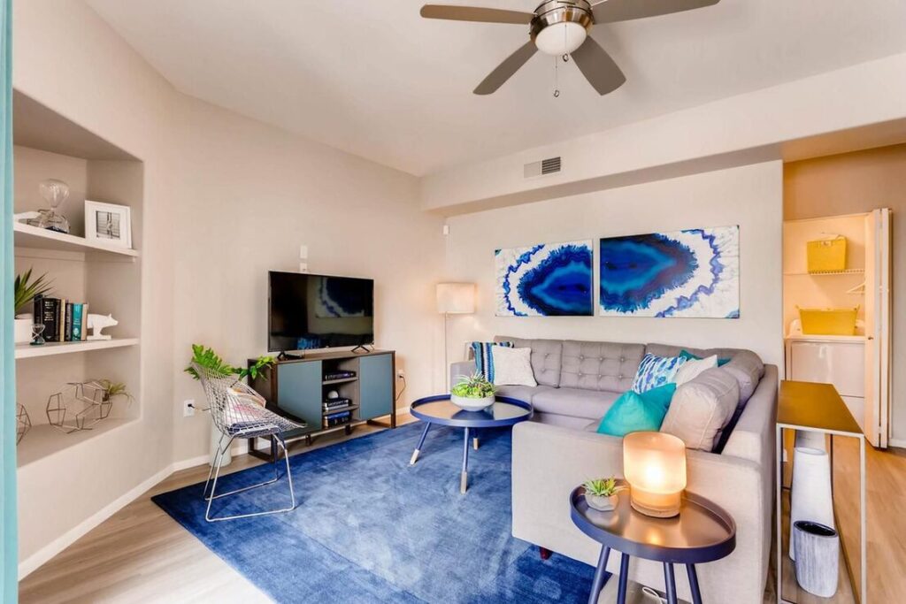 Furnished living room at Verano Ahwatukee townhomes