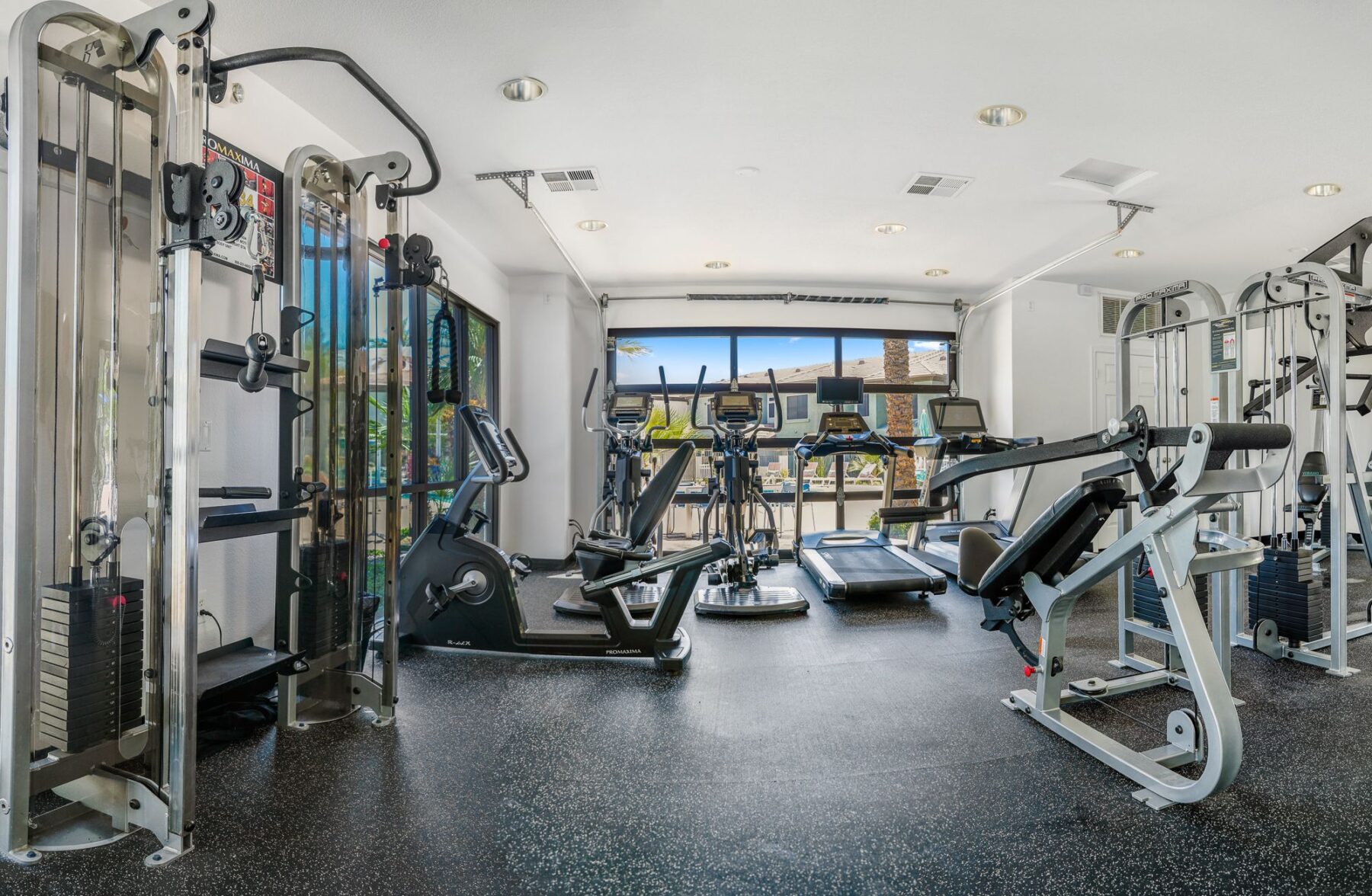 Fitness center with strength training and cardio equipment