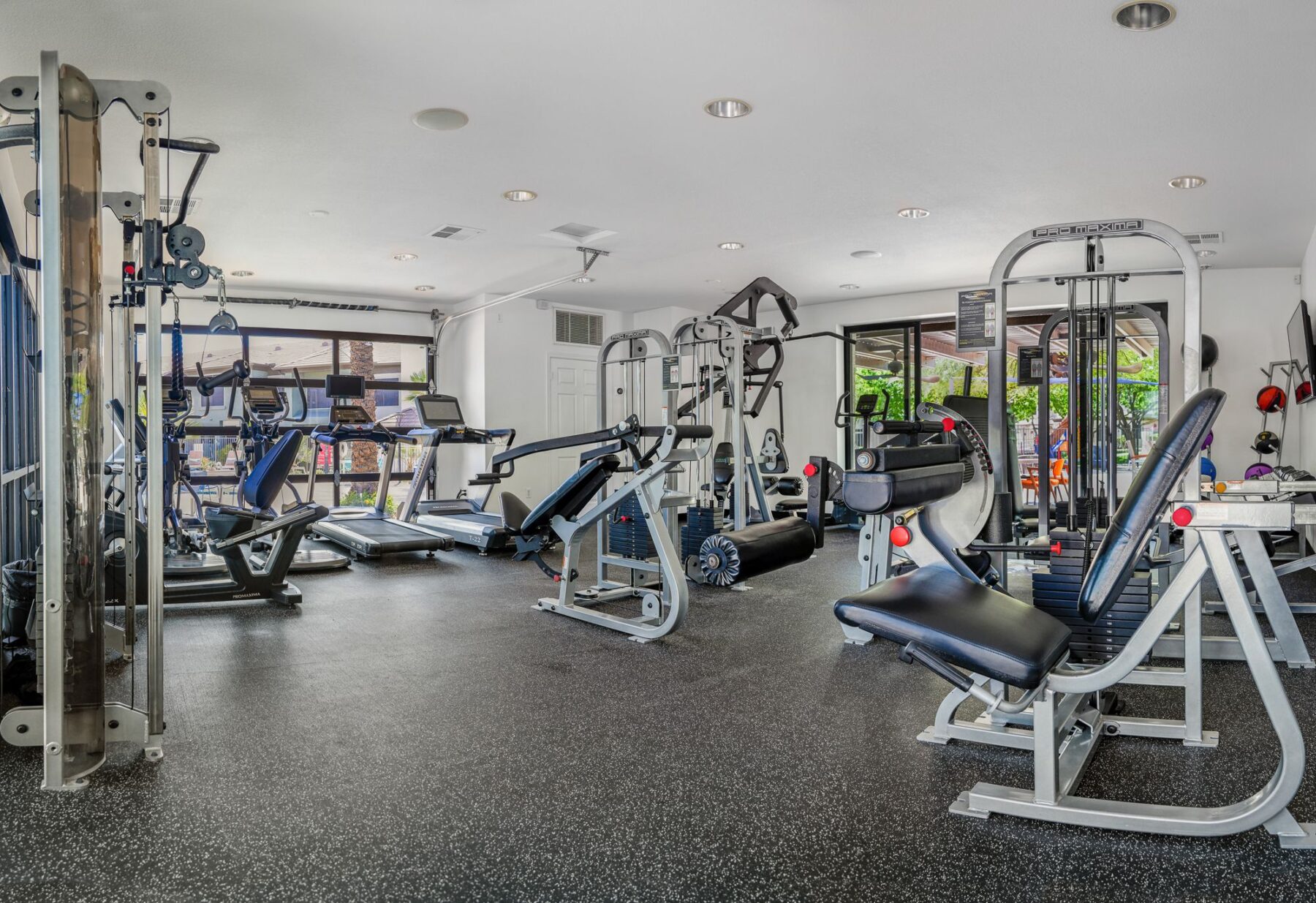 Fitness center with strength and cardio equipment