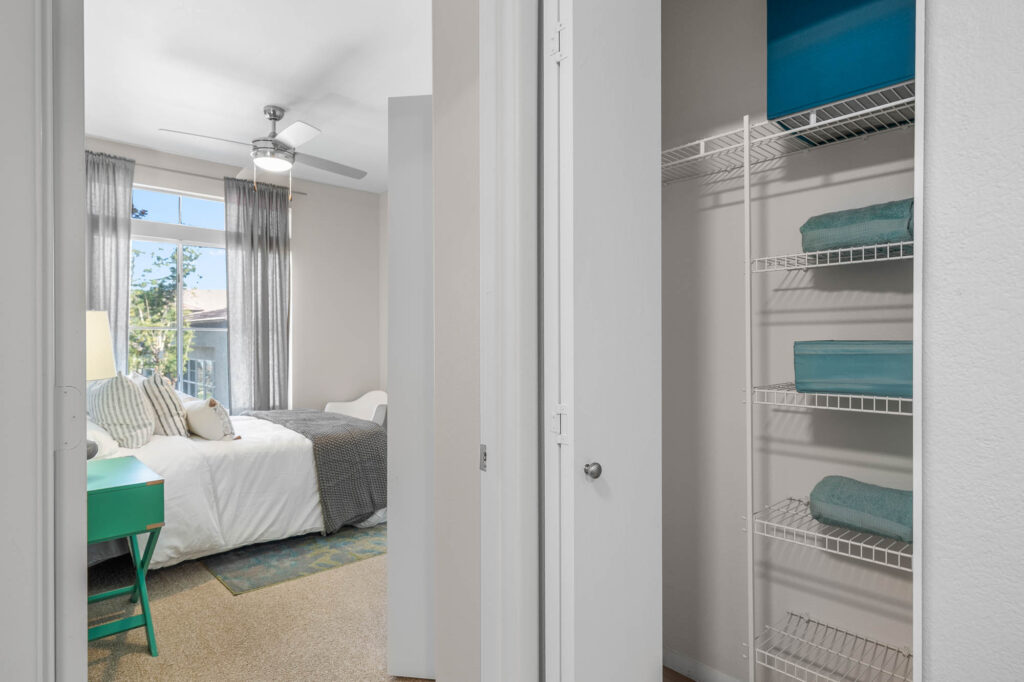 bedroom with large window
