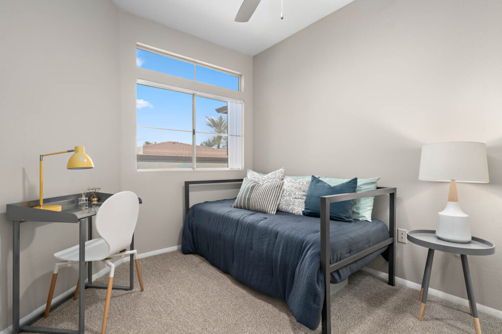 bedroom with large window